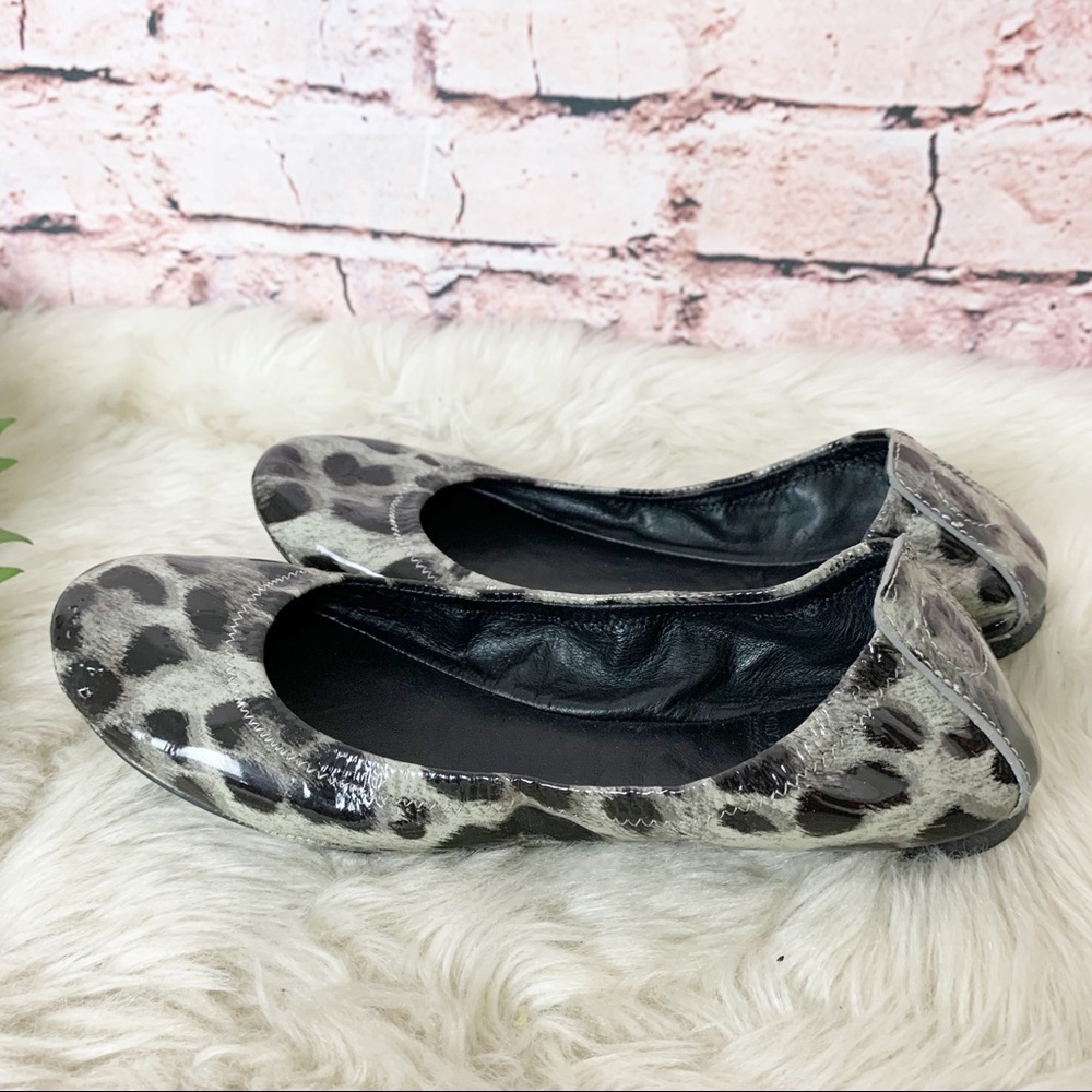 Tory Burch Eddie Snow Leopard Ballet Flats 6 - Picture 7 of 11